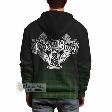 Tartan Vibes Clothing Tyler Irish Clan Hoodie with Coat of Arms Erin Go Bragh Celtic Inspired