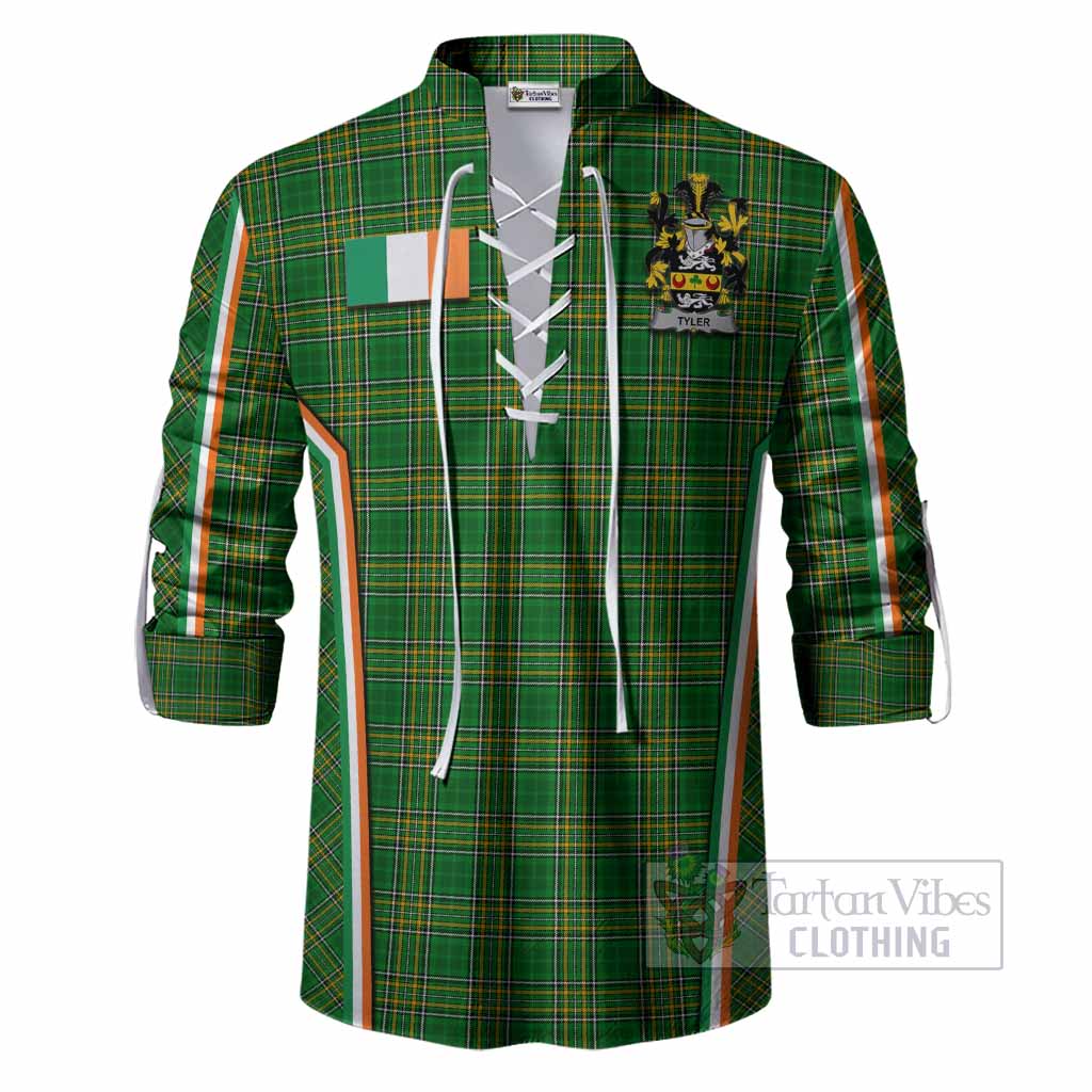 Tyler Irish Clan Coat of Arm Tartan Ghillie Shirt Flag Style