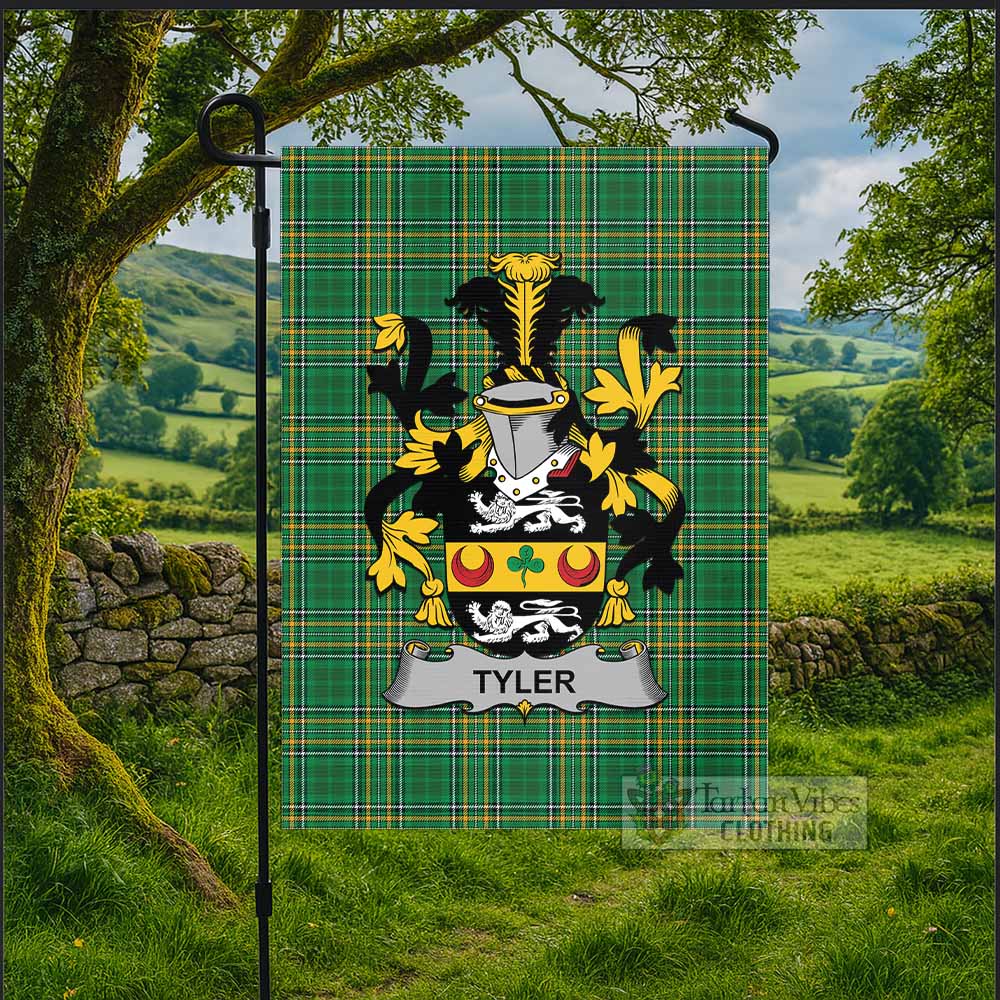 Tyler Irish Clan Tartan Flag with Coat of Arms