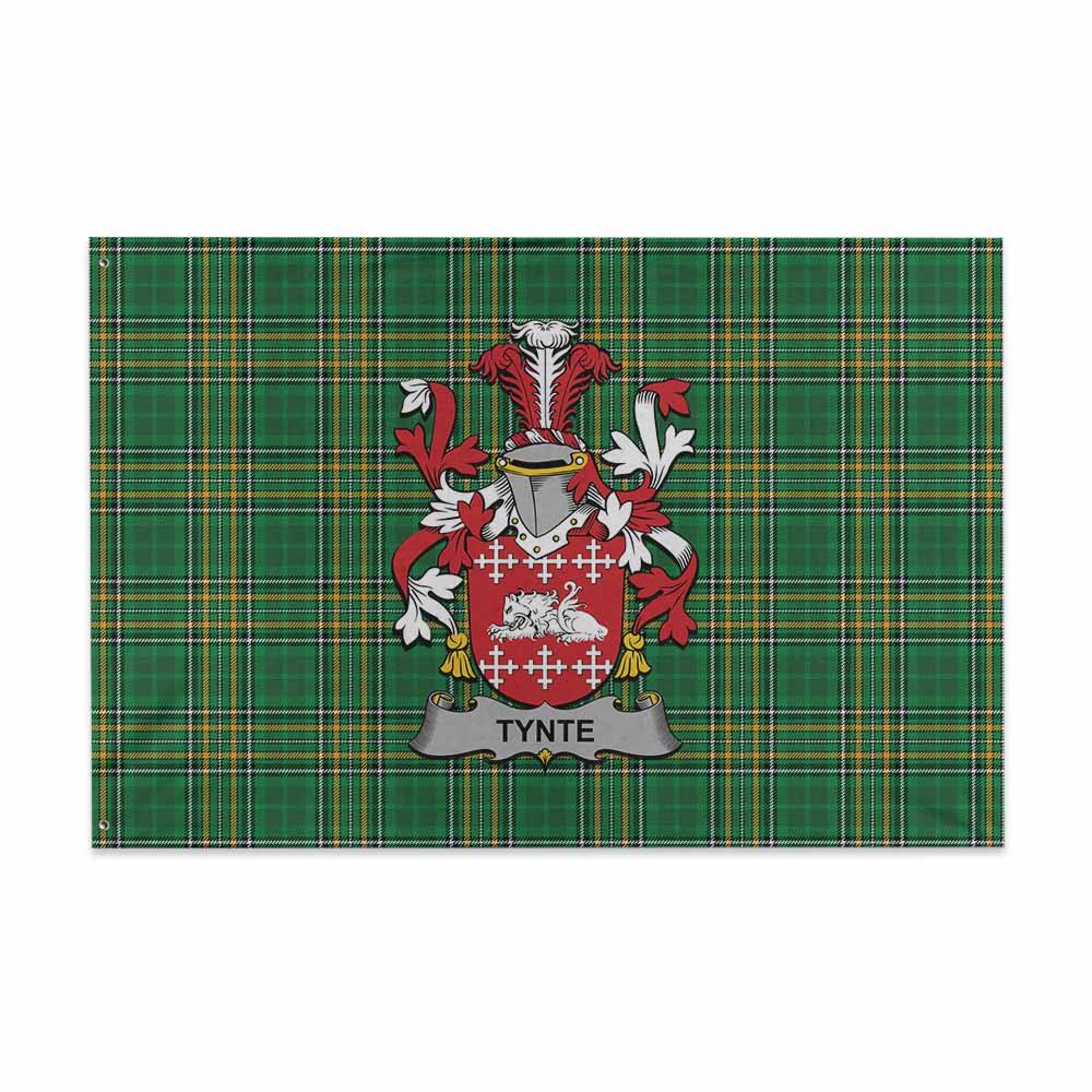 Tartan Vibes Clothing Tynte Irish Clan Tartan House Flag with Coat of Arms