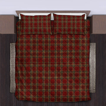 Tyrone County Ireland Tartan Quilt Bed Set King - Tartan Vibes Clothing