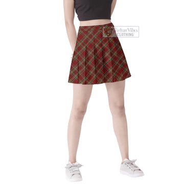 Tyrone County Ireland Tartan Women's Plated Mini Skirt Cross Style