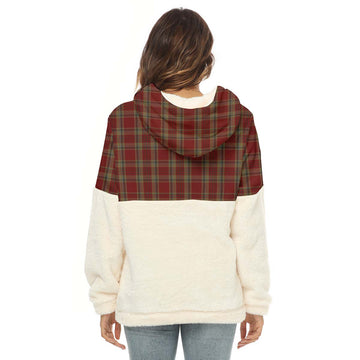 Tyrone County Ireland Tartan Women's Borg Fleece Hoodie With Half Zip - Tartan Vibes Clothing