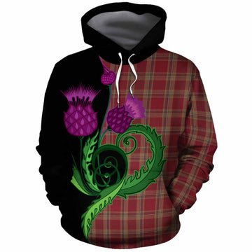 Tyrone County Ireland Tartan Cotton Hoodie Traditional Scottish Thistle