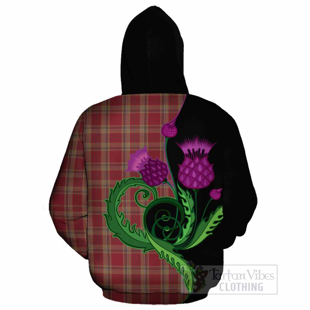 Tyrone County Ireland Tartan Cotton Hoodie Traditional Scottish Thistle