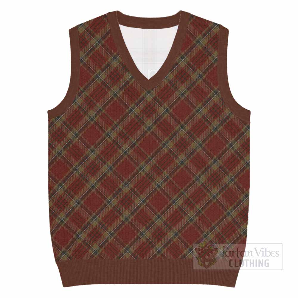 Tyrone County Ireland Tartan  Knitted V-Neck Vest Cross Style