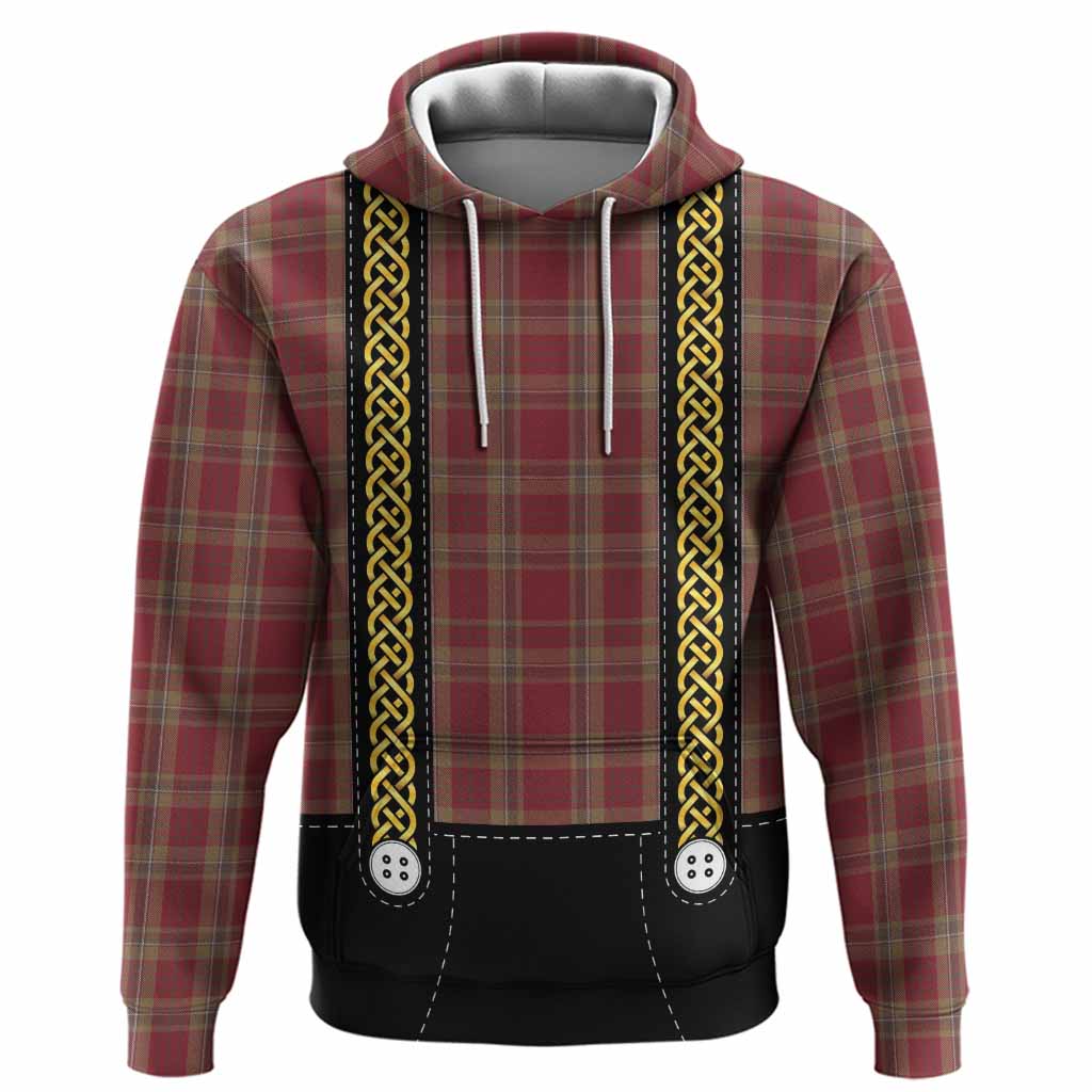 Tyrone Tartan Lederhosen Costume Hoodie Scotland Celtic Knot Motif