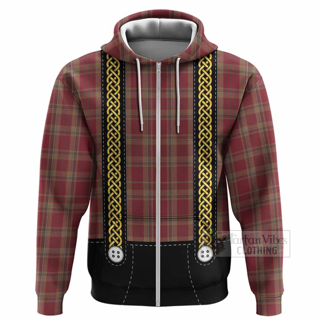 Tyrone Tartan Lederhosen Costume Hoodie Scotland Celtic Knot Motif