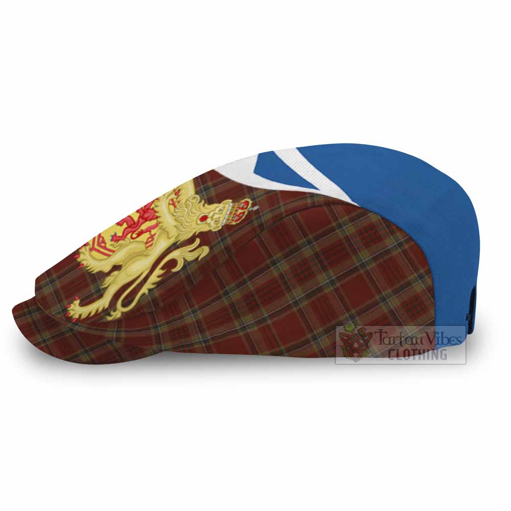 Tyrone Tartan Lion Rampant Flat Cap, Jeff Cap Classic Scottish Style
