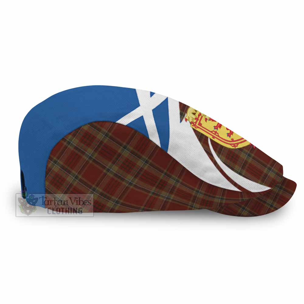 Tyrone Tartan Lion Rampant Flat Cap, Jeff Cap Classic Scottish Style