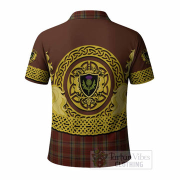Tyrone Tartan Polo Shirt Unicorn Celtic Knot And Thistle Emblem