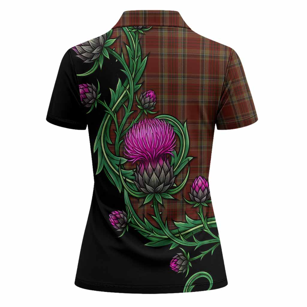 Tyrone Tartan Women Polo Shirt Resilient Scottish Thistle