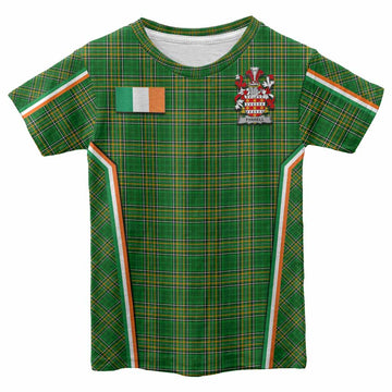 Tyrrell Irish Clan Coat of Arm Tartan Kid T-shirt Flag Style