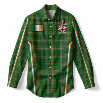 Udall Irish Clan Coat of Arm Tartan Women Casual Shirt Flag Style