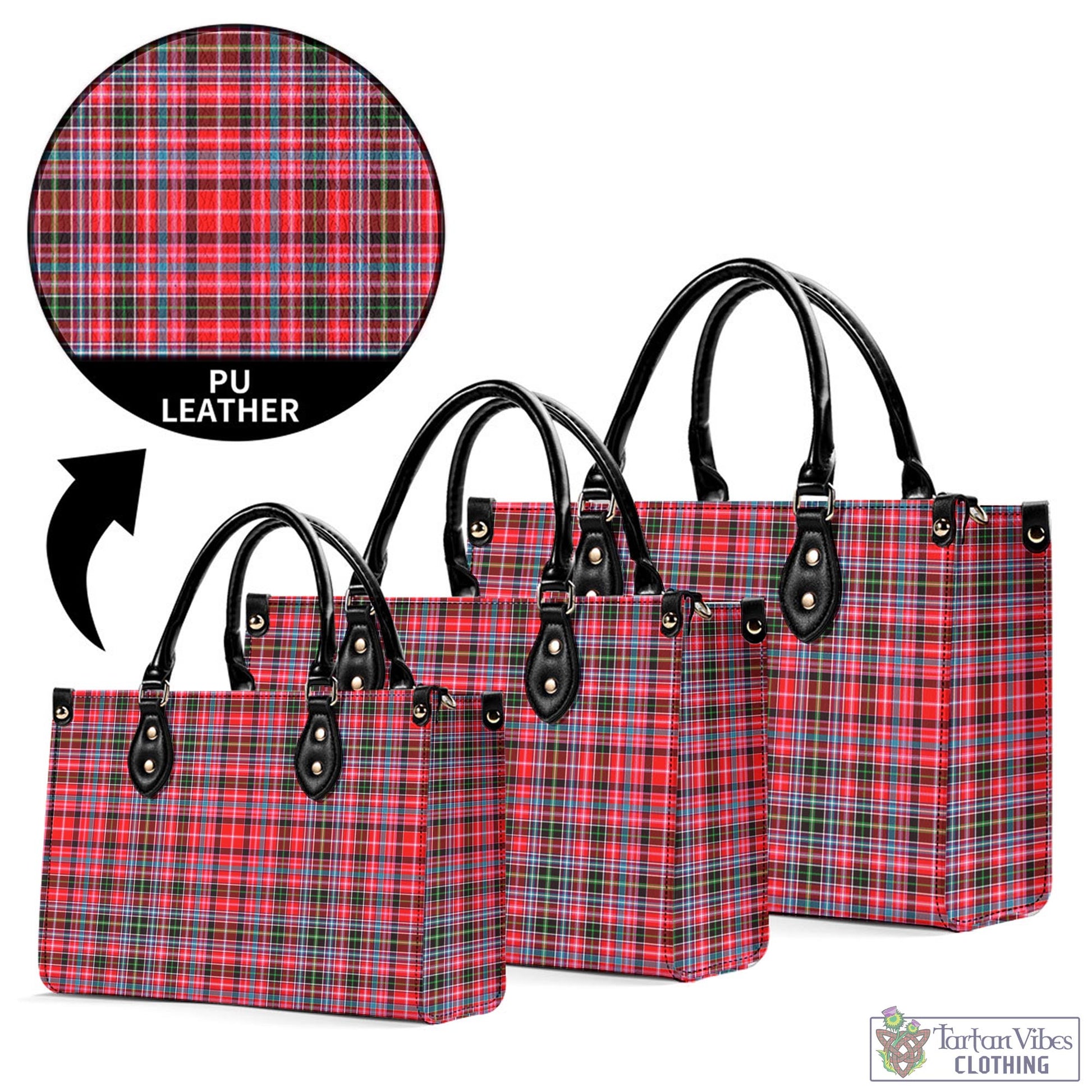 Tartan Vibes Clothing Udny Tartan Luxury Leather Handbags