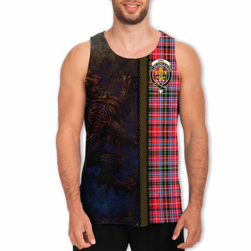 Tartan Vibes Clothing Udny Tartan Family Crest Men's Tank Top Alba Gu Brath Be Brave Lion Ancient Style