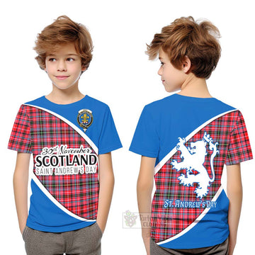 Tartan Vibes Clothing Udny Family Crest Tartan Kid T-Shirt Celebrate Saint Andrew's Day in Style