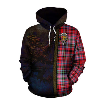 Tartan Vibes Clothing Udny Tartan Family Crest Cotton Hoodie Alba Gu Brath Be Brave Lion Ancient Style