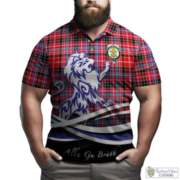 Udny Tartan Polo Shirt with Alba Gu Brath Regal Lion Emblem