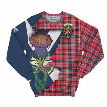 Tartan Vibes Clothing Udny Tartan Family Crest Sweatshirt Scottish Thistle Celtic Inspired