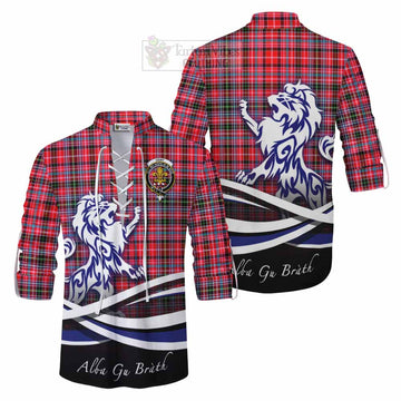 Tartan Vibes Clothing Udny Tartan Ghillie Kilt Shirt with Alba Gu Brath Regal Lion Emblem