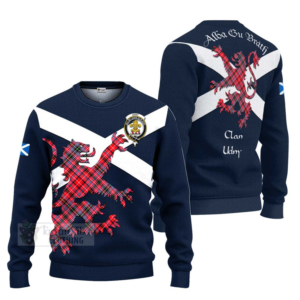 Tartan Vibes Clothing Udny Tartan Lion Rampant Knitted Sweater – Proudly Display Your Heritage with Alba Gu Brath and Clan Name
