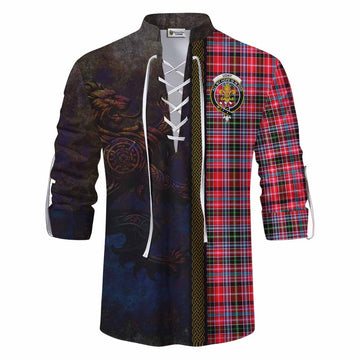 Tartan Vibes Clothing Udny Tartan Family Crest Ghillie Kilt Shirt Alba Gu Brath Be Brave Lion Ancient Style