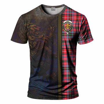 Tartan Vibes Clothing Udny Tartan Family Crest T-Shirt Alba Gu Brath Be Brave Lion Ancient Style