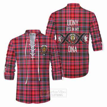 Tartan Vibes Clothing Udny Tartan Ghillie Kilt Shirt with Family Crest DNA In Me Style