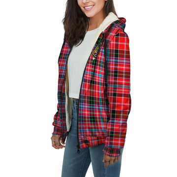 Udny Tartan Sherpa Hoodie with Family Crest