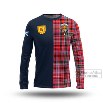 Tartan Vibes Clothing Udny Tartan Long Sleeve T-Shirt with Scottish Lion Royal Arm Half Style