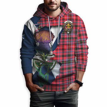 Tartan Vibes Clothing Udny Tartan Family Crest Hoodie Scottish Thistle Celtic Inspired