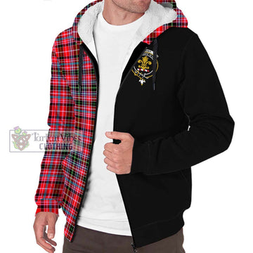Udny Tartan Sherpa Hoodie with Family Crest and Half Of Me Style Unisex S - Tartan Vibes Clothing