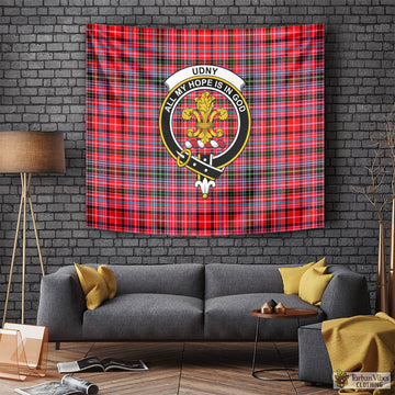 Udny Tartan Tapestry Wall Hanging and Home Decor for Room with Family Crest