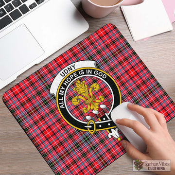 Tartan Vibes Clothing Udny Tartan Mouse Pad with Family Crest