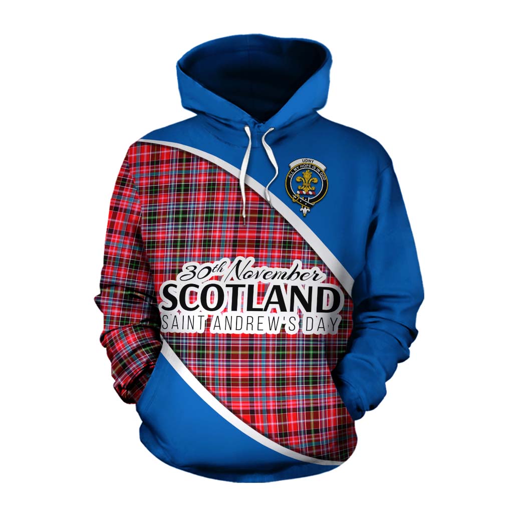 Tartan Vibes Clothing Udny Family Crest Tartan Cotton Hoodie Celebrate Saint Andrew's Day in Style