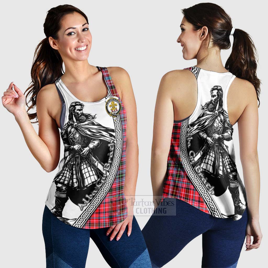 Tartan Vibes Clothing Udny Tartan Clan Crest Women's Racerback Tanks with Highlander Warrior Celtic Style
