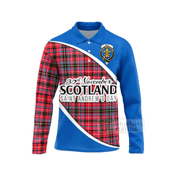 Tartan Vibes Clothing Udny Family Crest Tartan Long Sleeve Polo Shirt Celebrate Saint Andrew's Day in Style