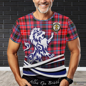Udny Tartan T-Shirt with Alba Gu Brath Regal Lion Emblem