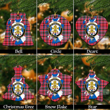 Tartan Vibes Clothing Udny Tartan Christmas Ornament with Family Crest and Scotland Map