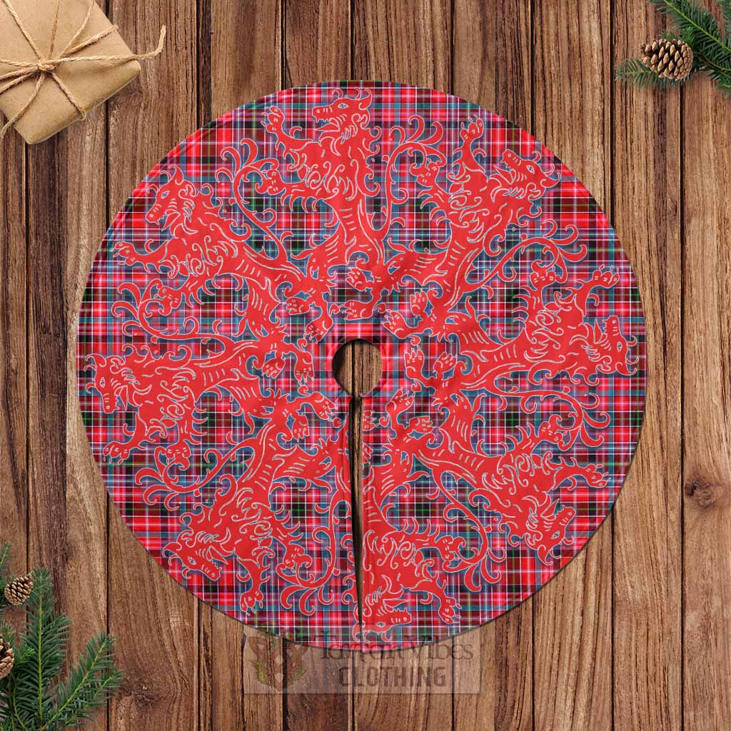 Tartan Vibes Clothing Udny Tartan Christmas Tree Skirt Lion Rampant Style