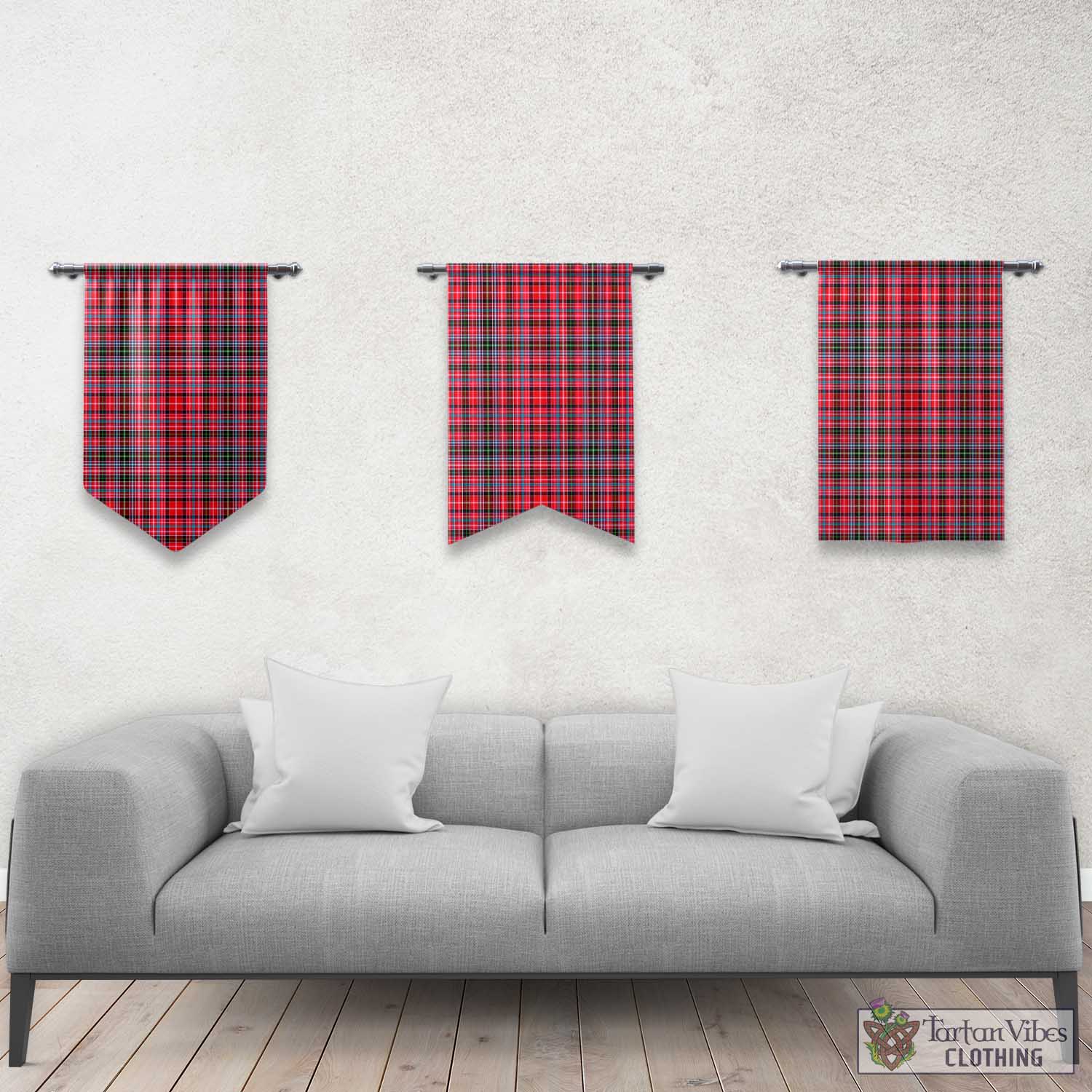 Udny Tartan Gonfalon, Tartan Banner Rectangle - Tartan Vibes Clothing