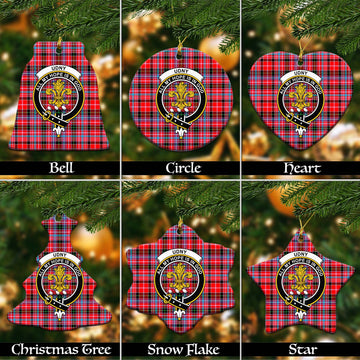 Udny Tartan Christmas Ceramic Ornaments with Family Crest