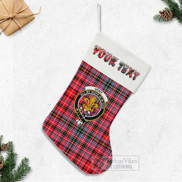 Udny Tartan Family Crest Christmas Stocking with Personalized Text