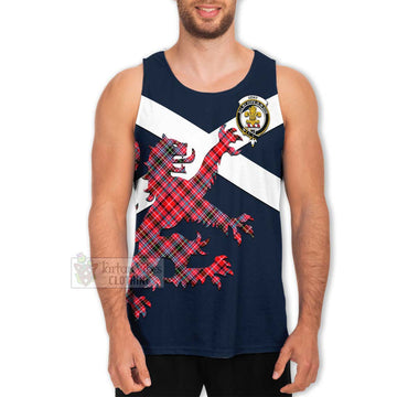 Tartan Vibes Clothing Udny Tartan Lion Rampant Men's Tank Top – Proudly Display Your Heritage with Alba Gu Brath and Clan Name