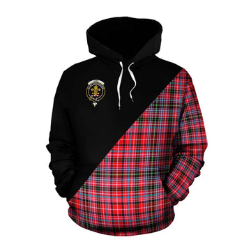 Tartan Vibes Clothing Udny Tartan Cotton Hoodie with Family Crest and Military Logo Style