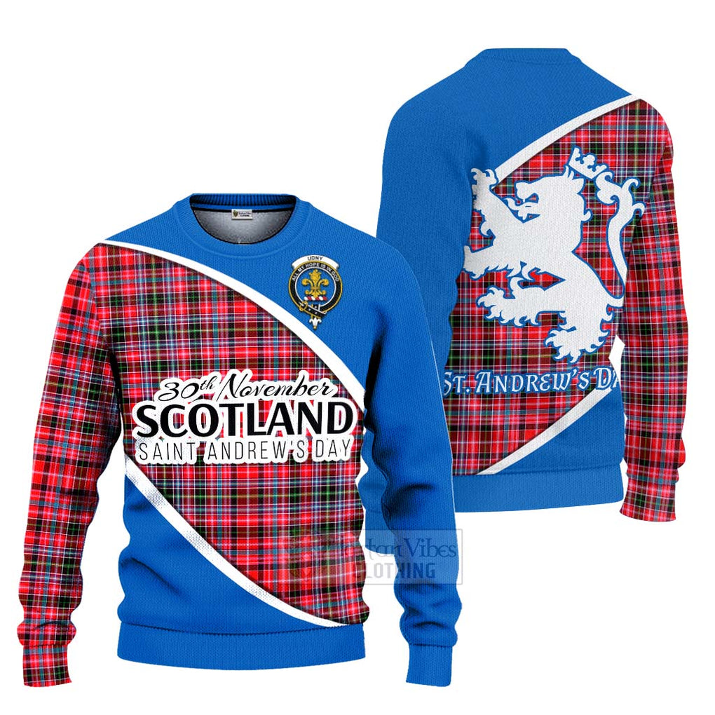 Tartan Vibes Clothing Udny Family Crest Tartan Knitted Sweater Celebrate Saint Andrew's Day in Style