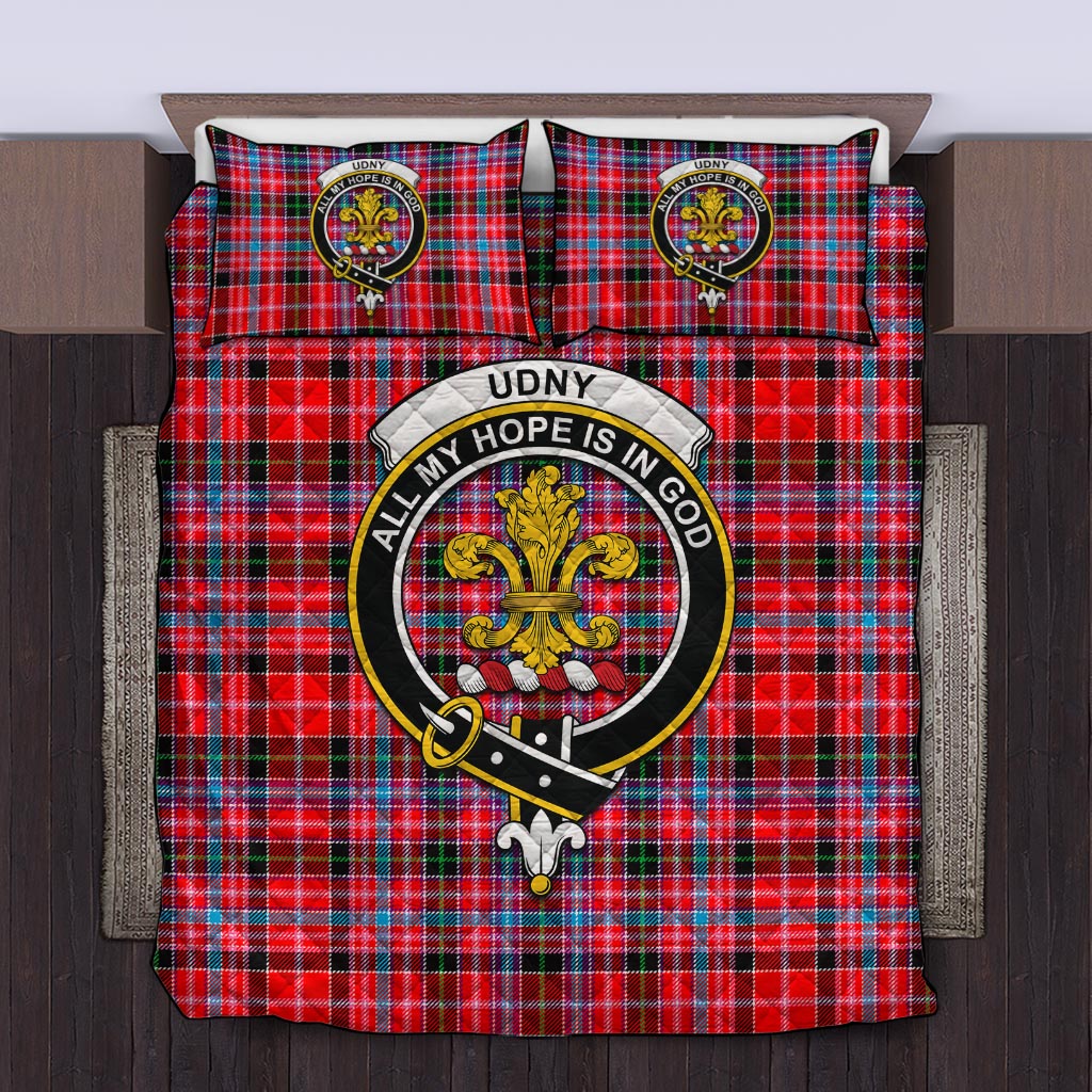 Udny Tartan Quilt Bed Set with Family Crest King - Tartan Vibes Clothing