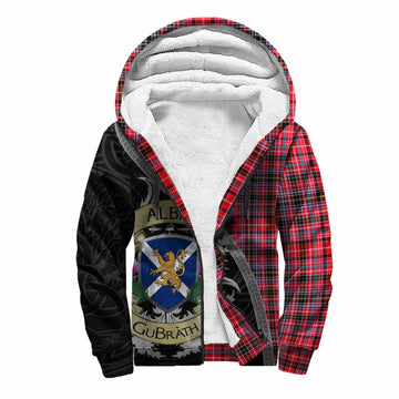 Tartan Vibes Clothing Udny Tartan Family Crest Sherpa Hoodie Lion Rampant Royal Thistle Shield Celtic Inspired