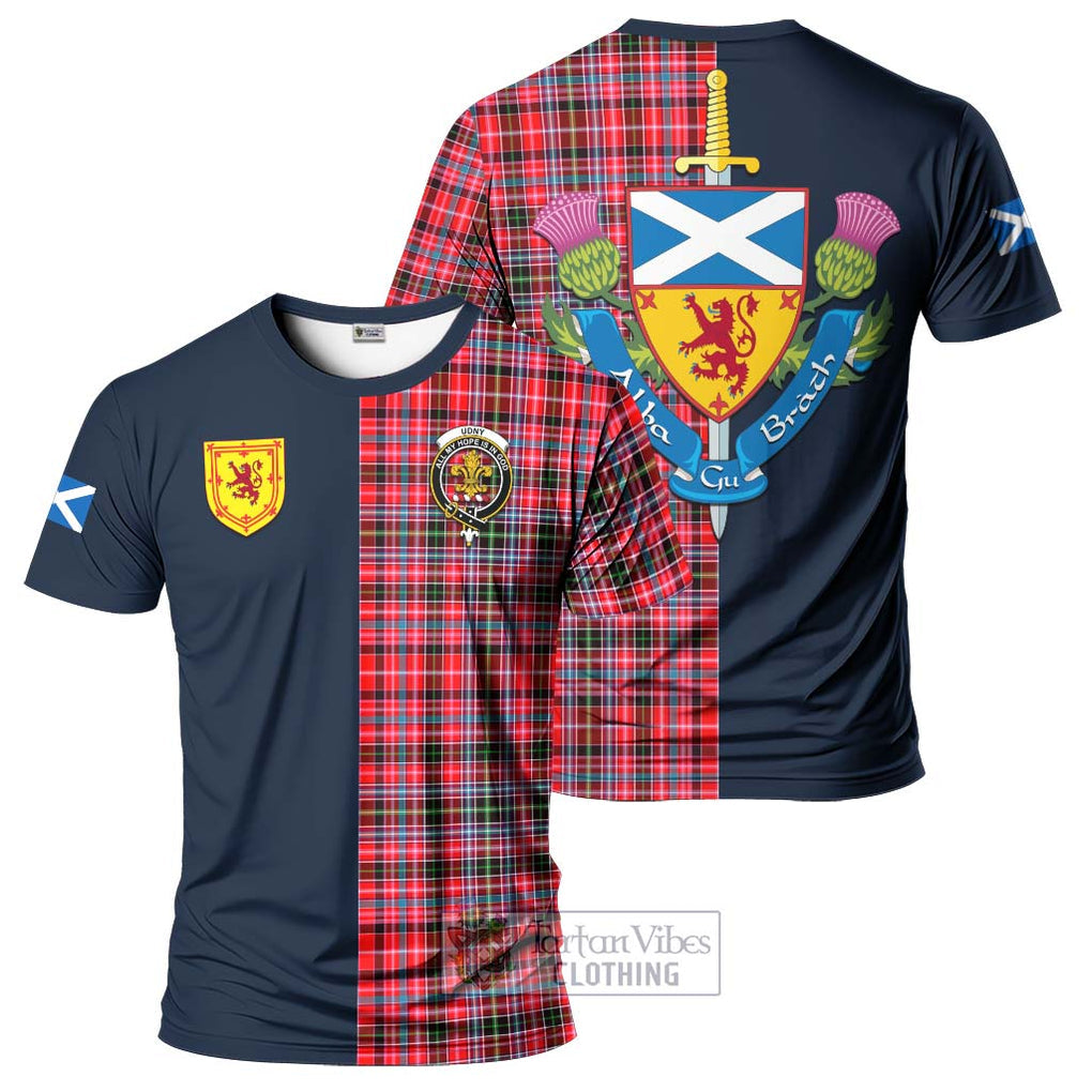 Udny Tartan T-Shirt Alba with Scottish Lion Royal Arm Half Style Kid's Shirt - Tartan Vibes Clothing